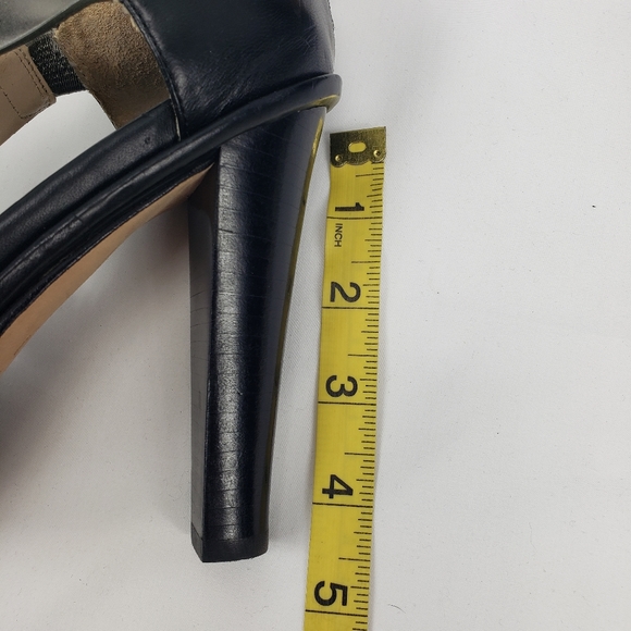 **COACH** BLACK HEELS Python Embossed Mirrored Leather  8 - Picture 8 of 12